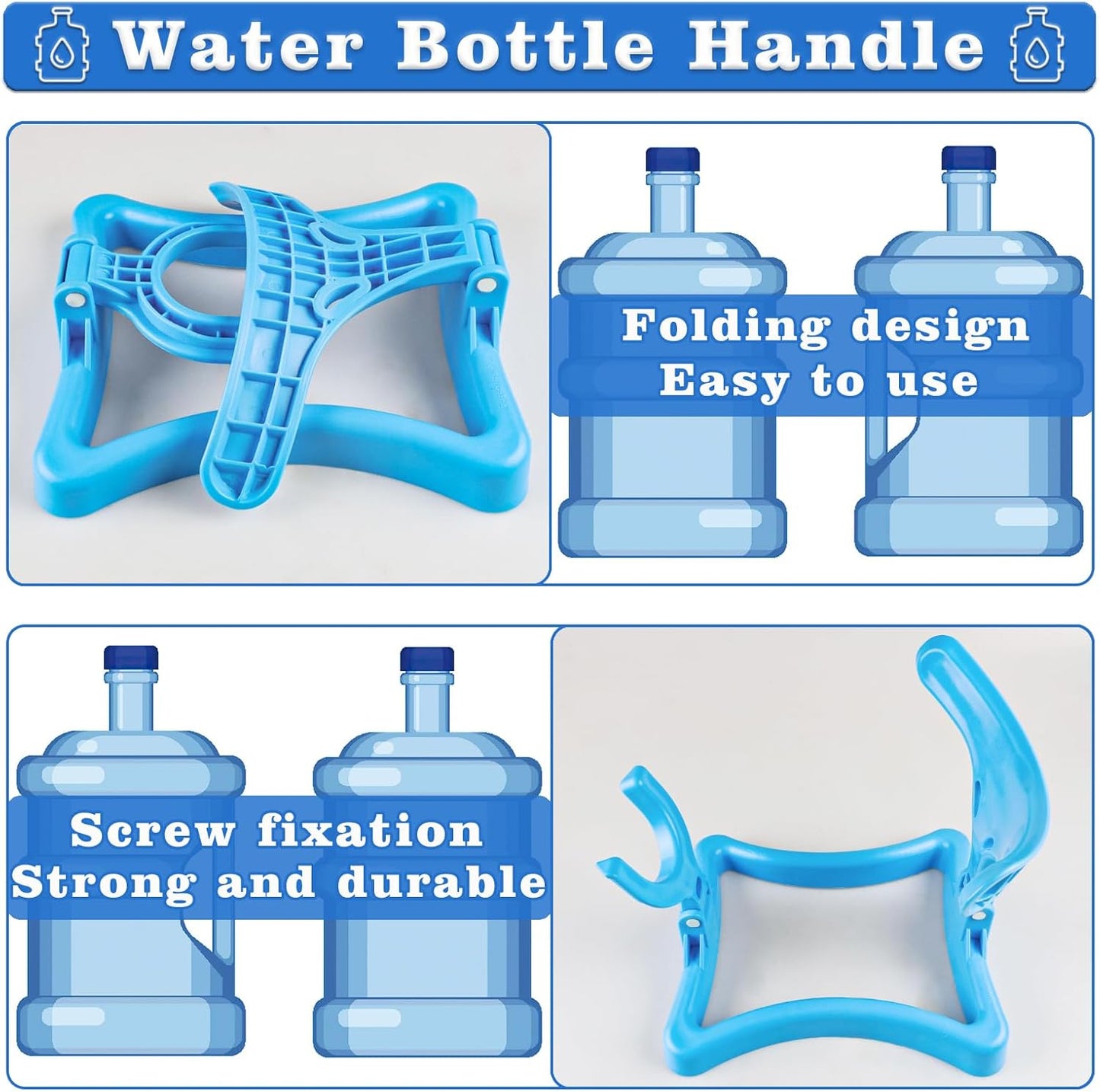 5 Gallon Water Jug Holder, Collapsible Water Dispenser Stand, Non-Slip Water Dispenser Countertop for 3-5 Gallon Bottle with 2 Dispenser Valves