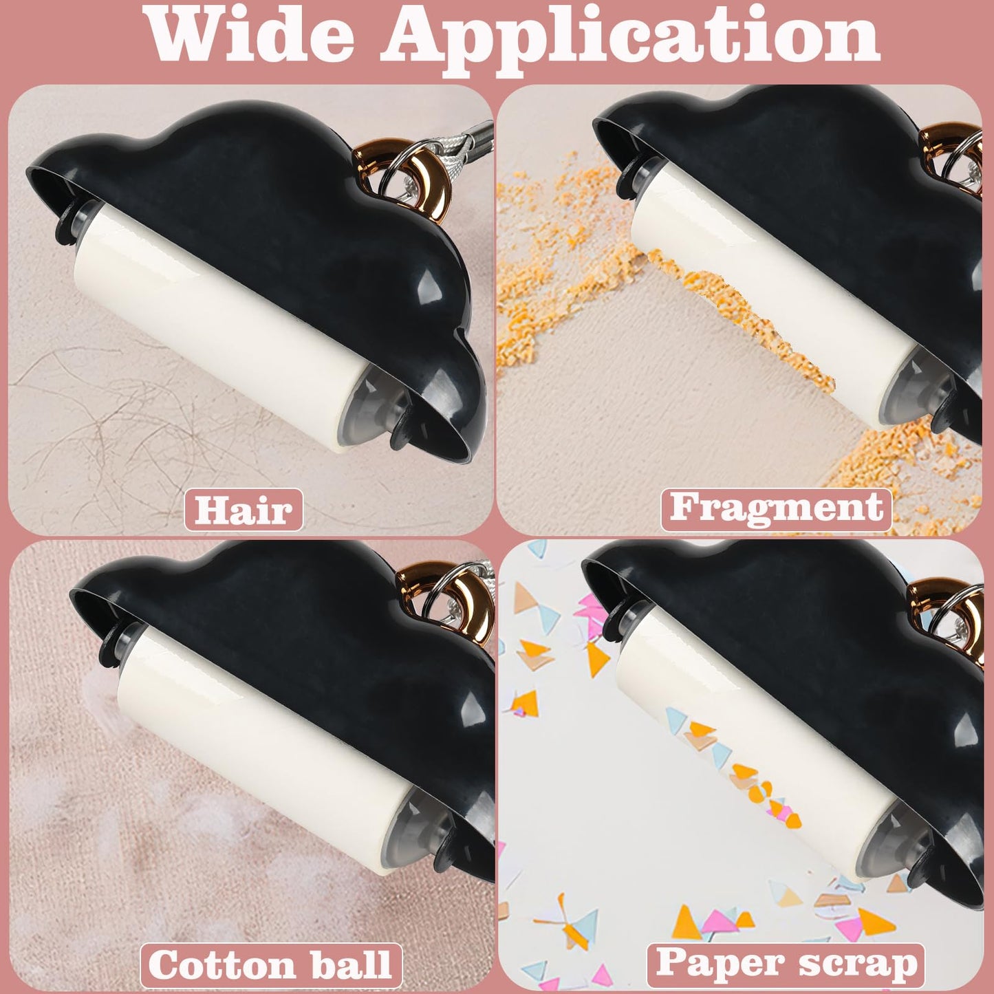 Mini Lint Roller Travel Size, Reusable Lint Roller for Travel, Pet Hair Remover Portable Lint Roller for Clothes with 150 Sheets Refillable (Pink)