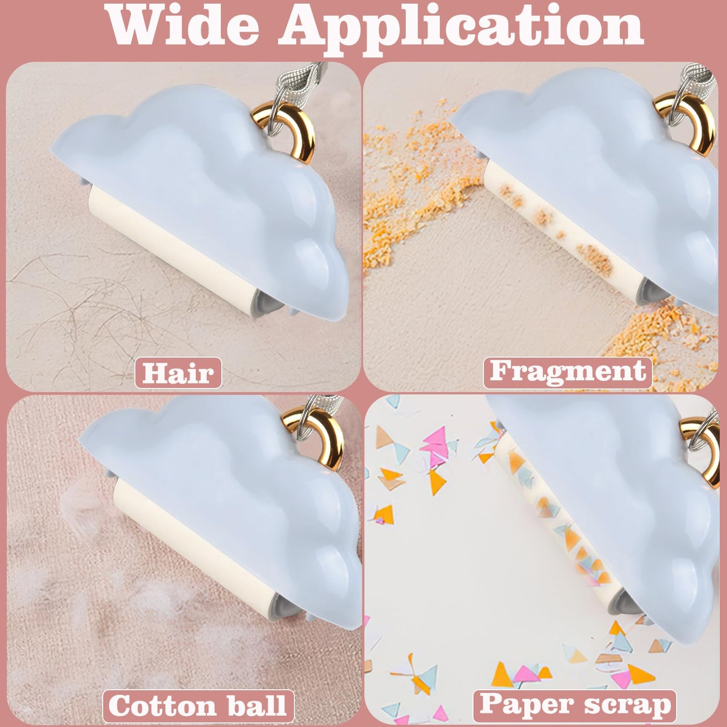 Mini Lint Roller Travel Size, Reusable Lint Roller for Travel, Pet Hair Remover Portable Lint Roller for Clothes with 150 Sheets Refillable (Pink)