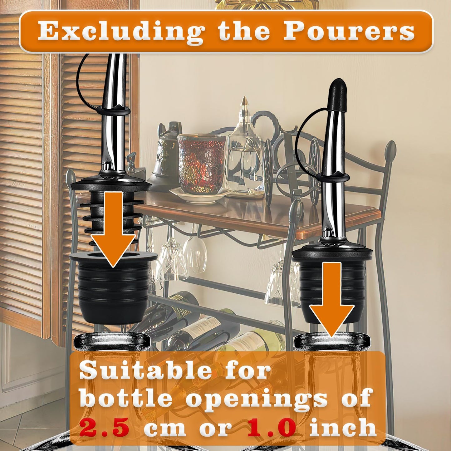 12 Pack Liquor Pour Spout Adapters, Pour Spouts for Large Neck Liquor Bottles, Liquor Bottle Pourers for Alcohol Olive Oil up to 1 inch/25 mm Neck