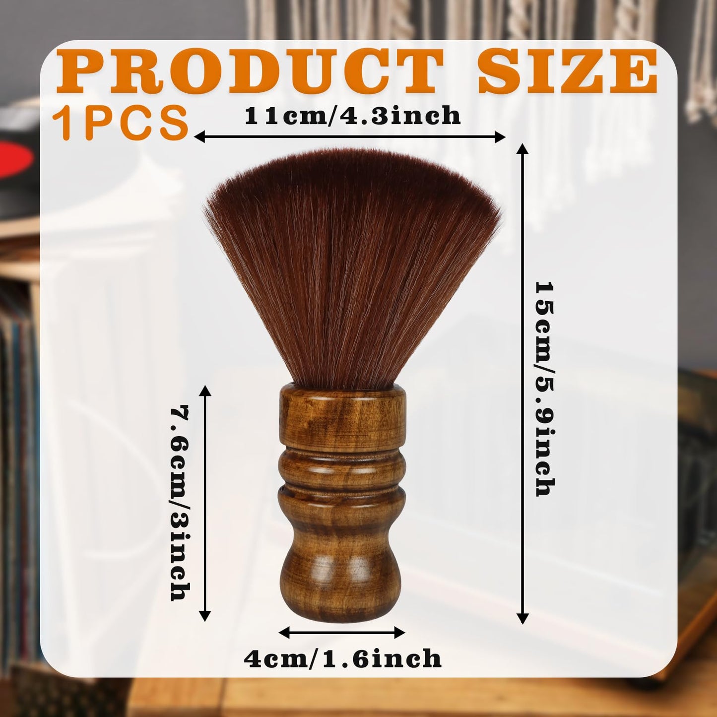 Vinyl Record Cleaner Brush, Anti Static Dust Remover with Fine Fiber Bristles, Wood Record Brush Accessories for Vinyl Albums LP CD Cartridge (Brownish Green)
