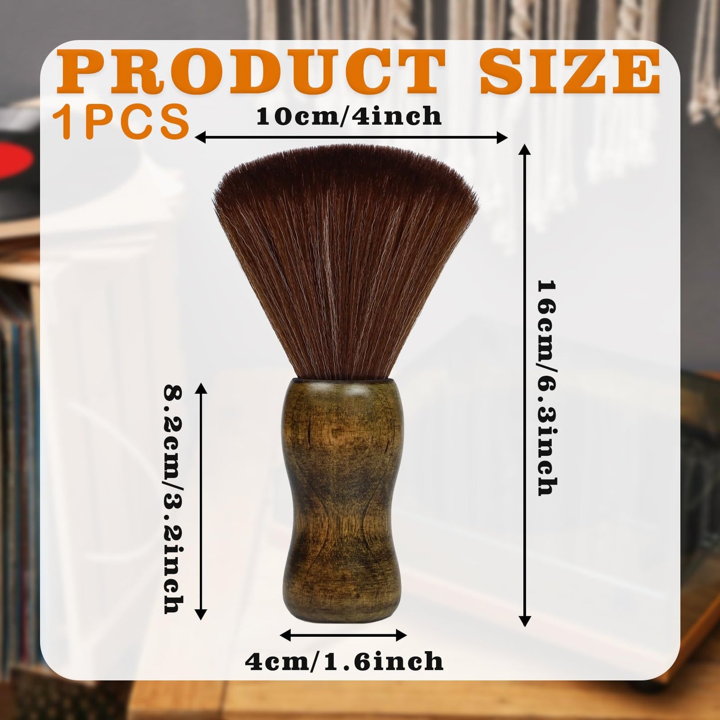 Vinyl Record Cleaner Brush, Anti Static Dust Remover with Fine Fiber Bristles, Wood Record Brush Accessories for Vinyl Albums LP CD Cartridge (Brownish Green)