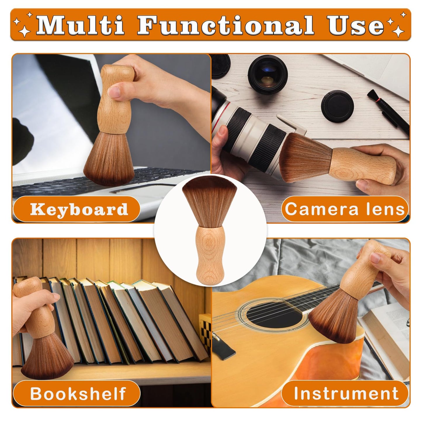 Vinyl Record Cleaner Brush, Anti Static Dust Remover with Fine Fiber Bristles, Wood Record Brush Accessories for Vinyl Albums LP CD Cartridge (Brownish Green)