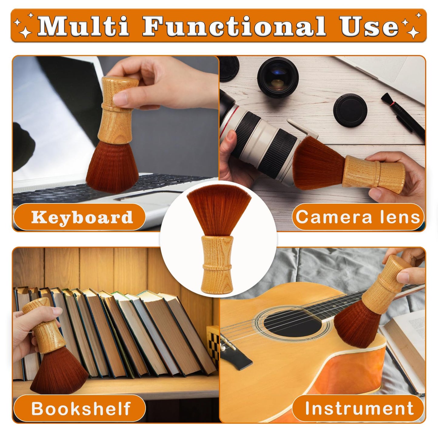 Vinyl Record Cleaner Brush, Anti Static Dust Remover with Fine Fiber Bristles, Wood Record Brush Accessories for Vinyl Albums LP CD Cartridge (Brownish Green)
