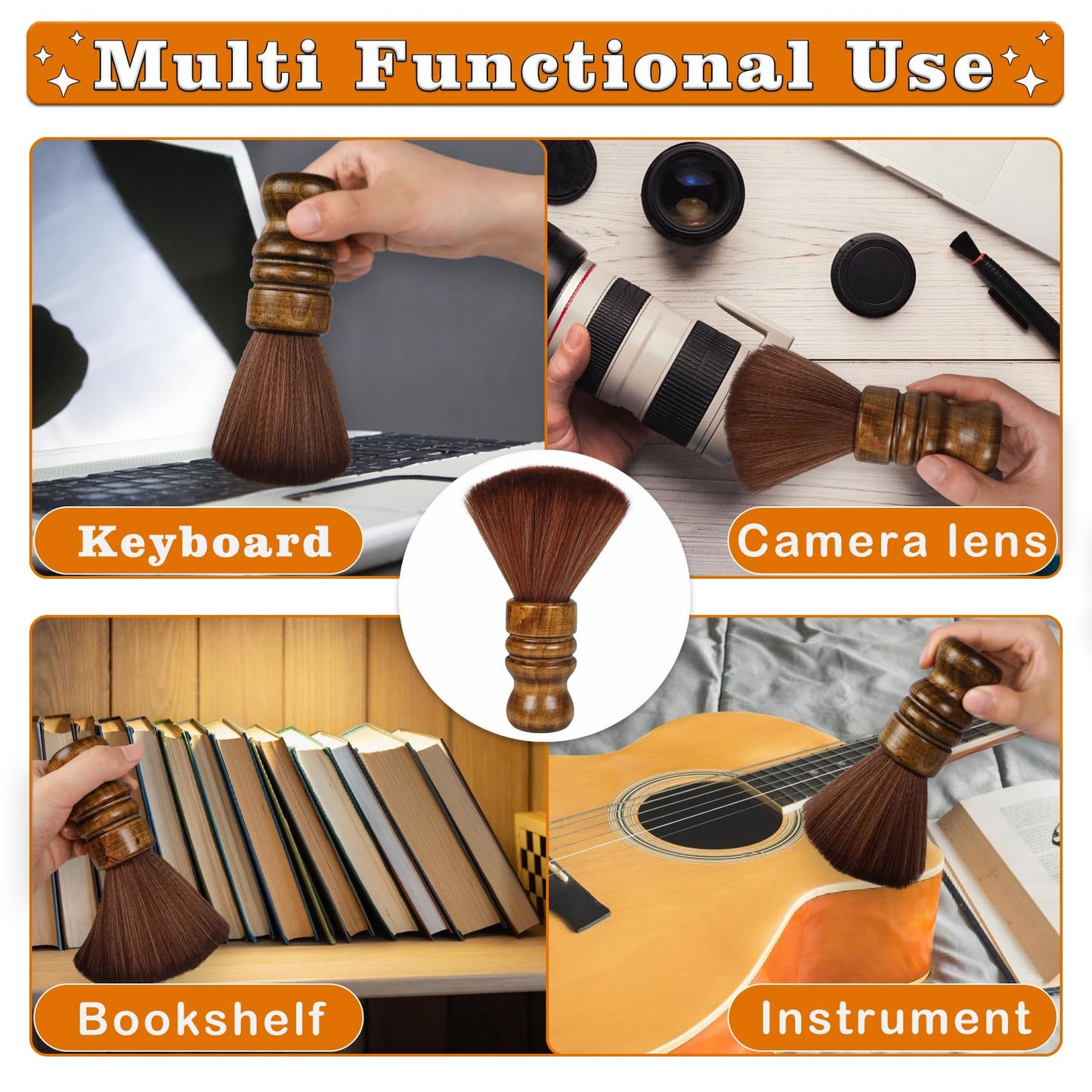 Vinyl Record Cleaner Brush, Anti Static Dust Remover with Fine Fiber Bristles, Wood Record Brush Accessories for Vinyl Albums LP CD Cartridge (Brownish Green)